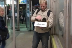 Chernushka cat in the subway